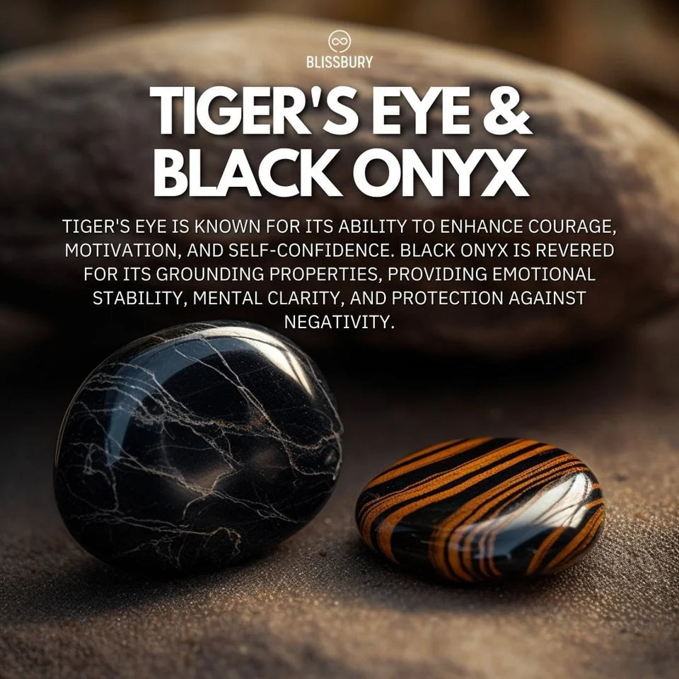 Tiger's Eye & Black Onyx Bracelet - Courage, Protection, Balance