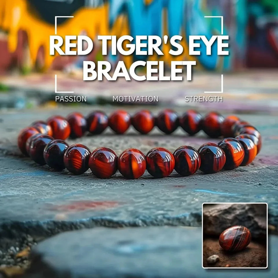 Red Tiger's Eye Bracelet - Passion, Motivation, Strength